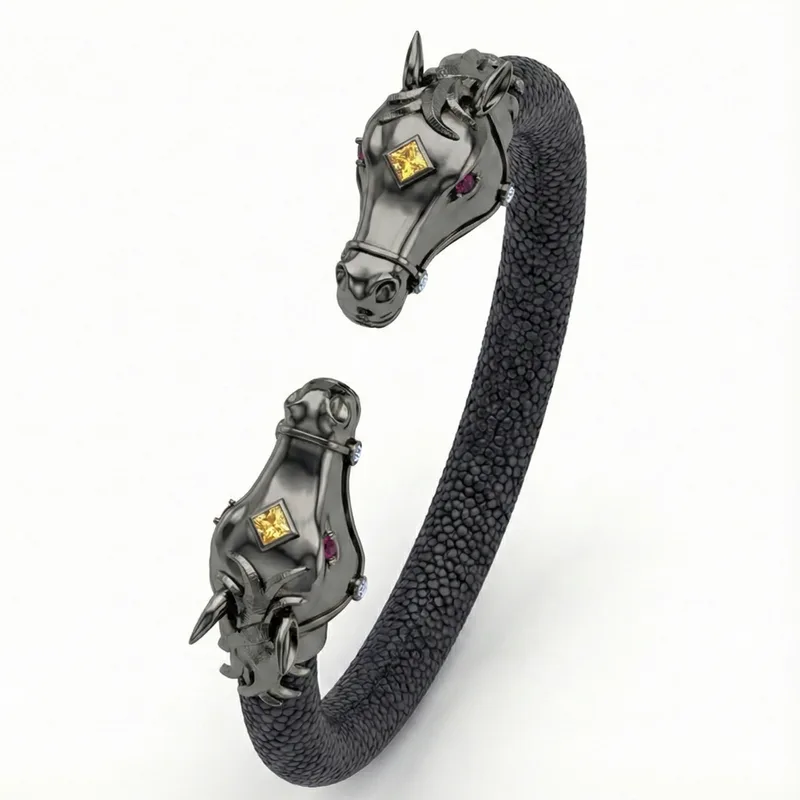 Caval 925 Yellow Sapphire & Ruby Stingray Bracelet