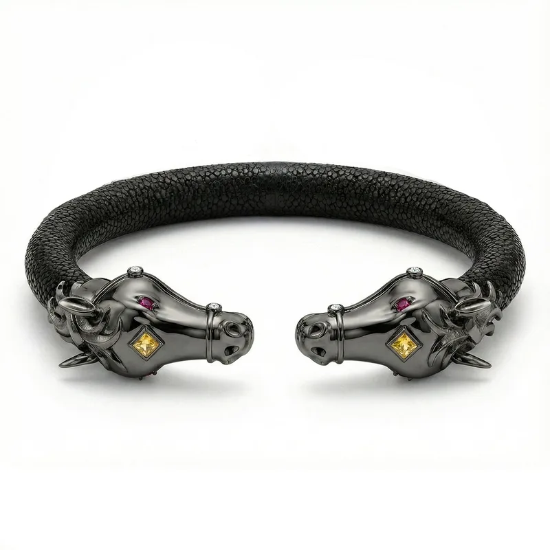 Caval 925 Yellow Sapphire & Ruby Stingray Bracelet