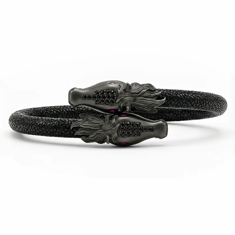 Caval X 925 Black Spinel Eternity X Stingray Bracelet