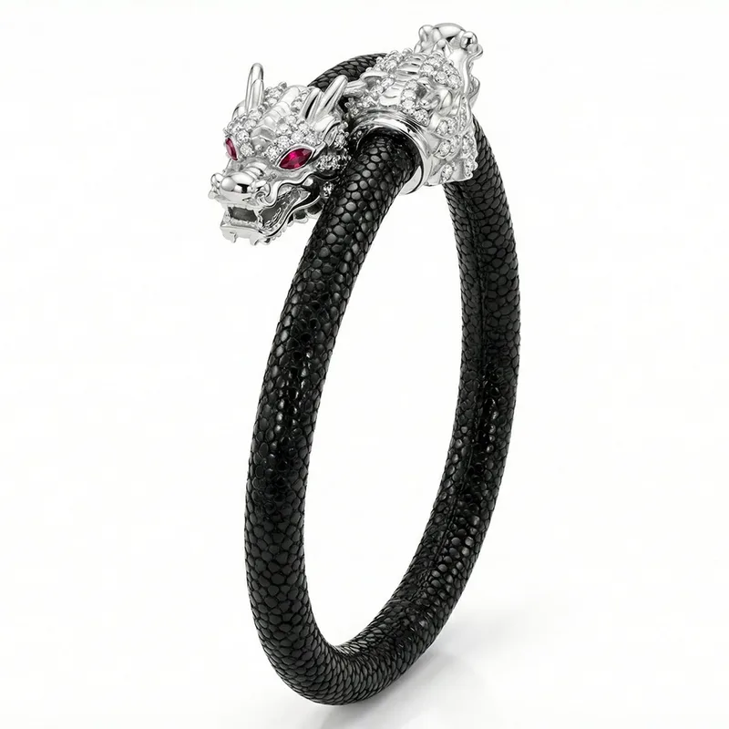 Draco X 925 White Sapphire Eternity X Stingray Bracelet