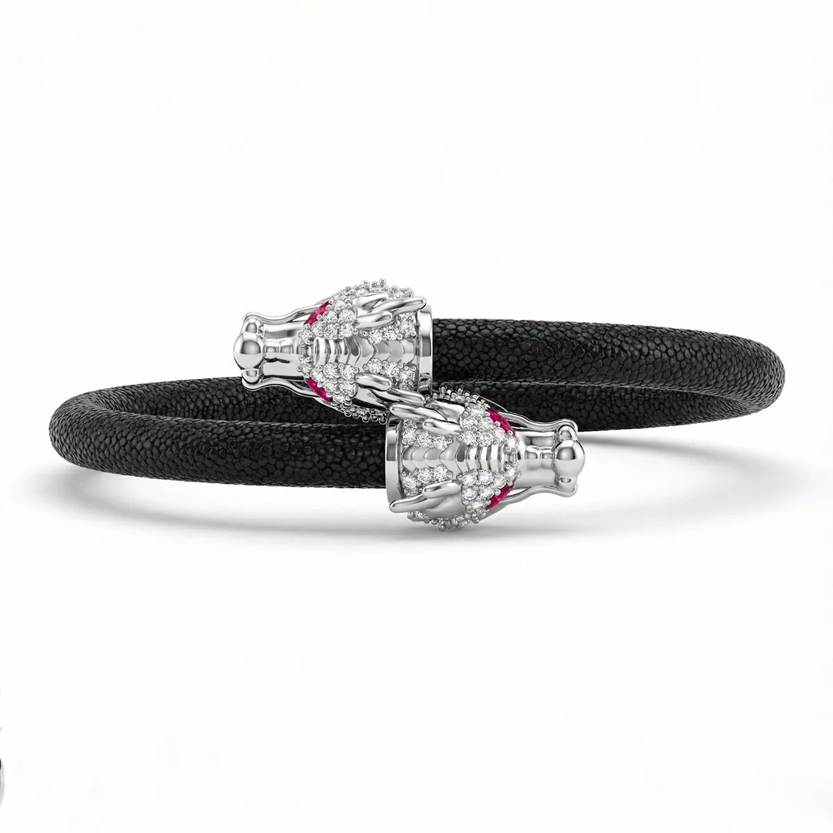 Draco X 925 White Sapphire Eternity X Stingray Bracelet, view 2 – Viktor Alexander