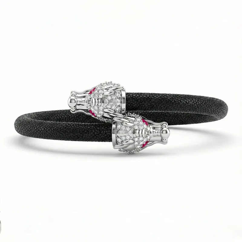 Draco X 925 White Sapphire Eternity X Stingray Bracelet