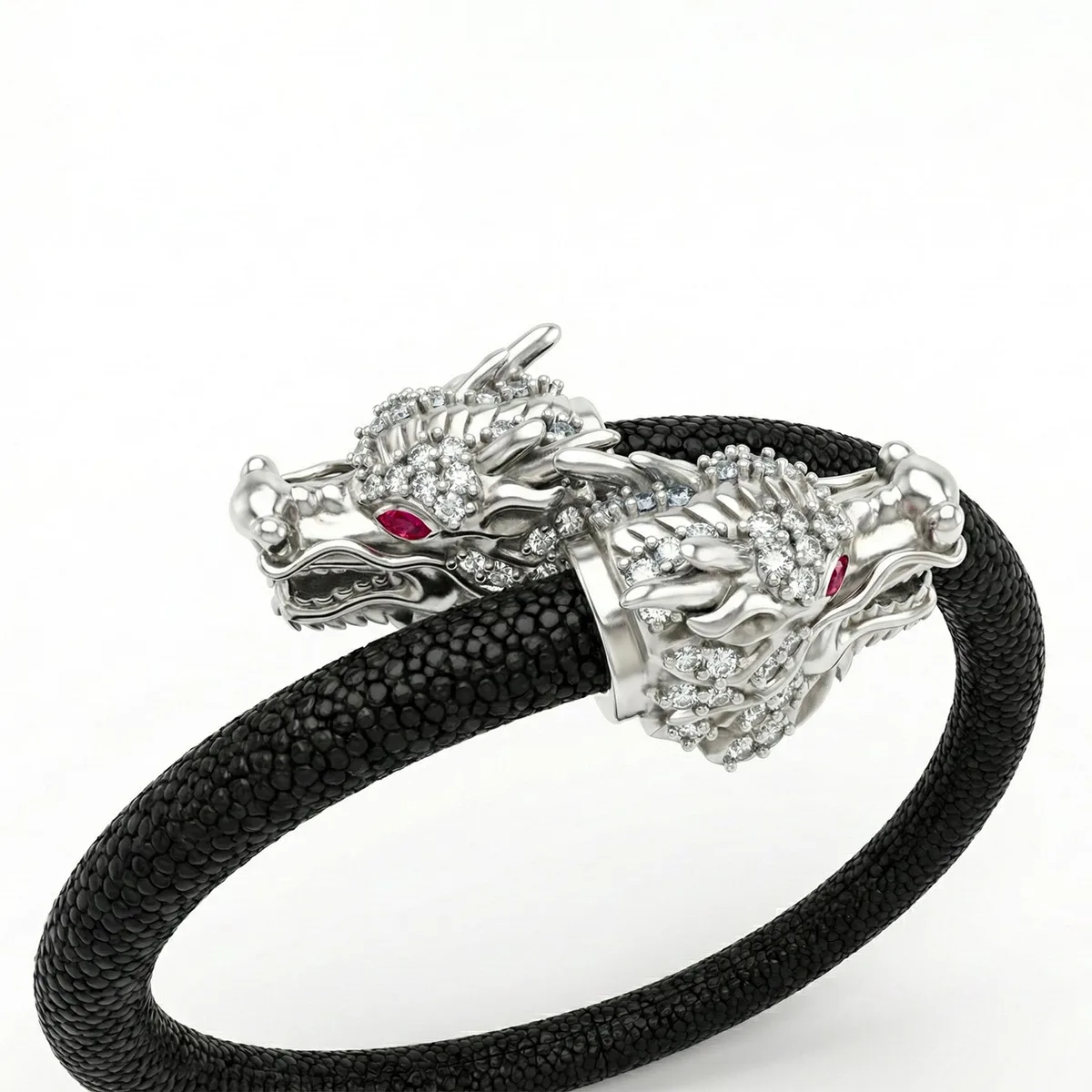 Draco X 925 White Sapphire Eternity X Stingray Bracelet, view 4 – Viktor Alexander