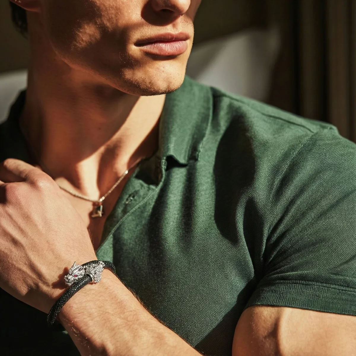 Draco X 925 White Sapphire Eternity X Stingray Bracelet, view 6 – Viktor Alexander