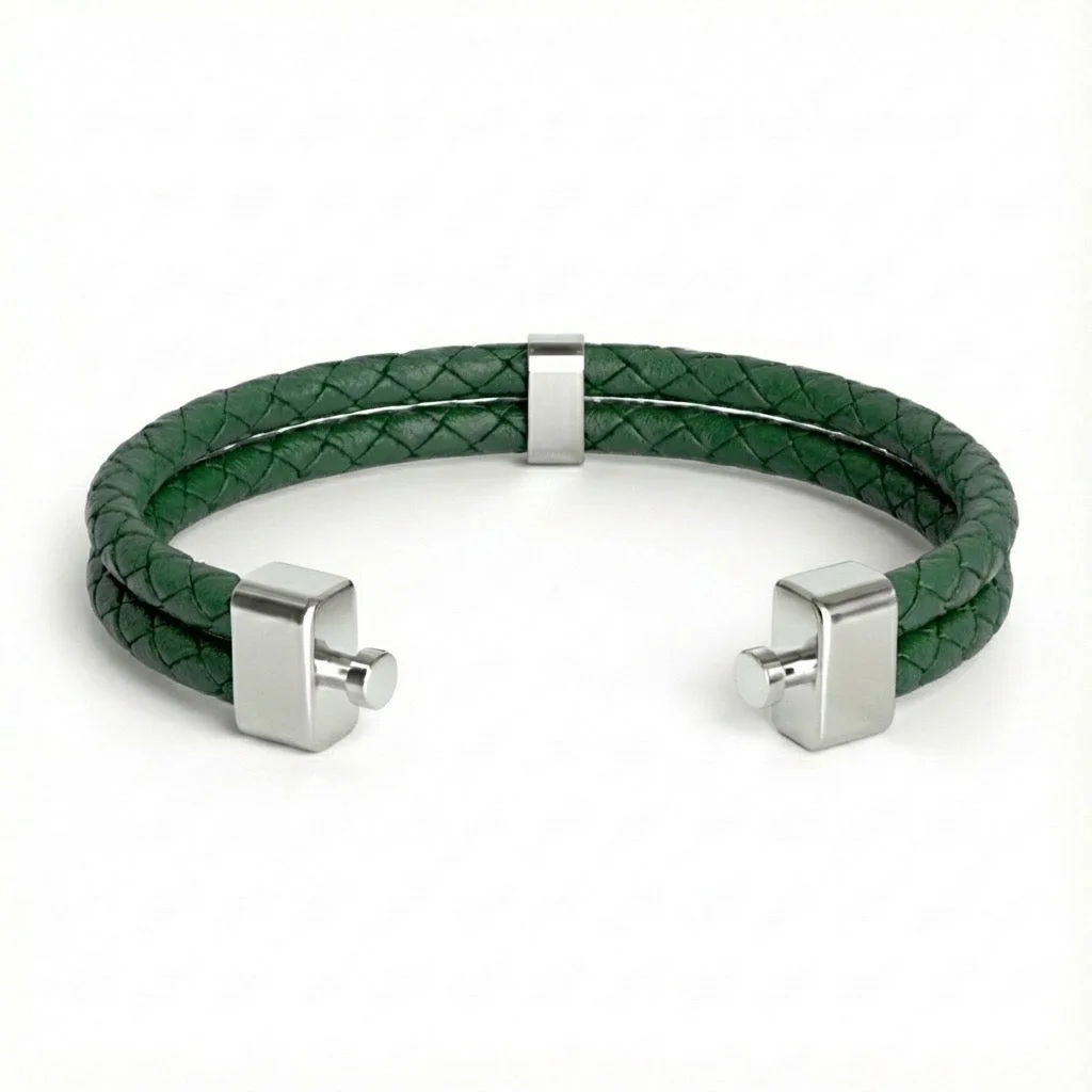 Dual Italian Weaved Calf Bracelet (Classic Colours), view 10 – Viktor Alexander