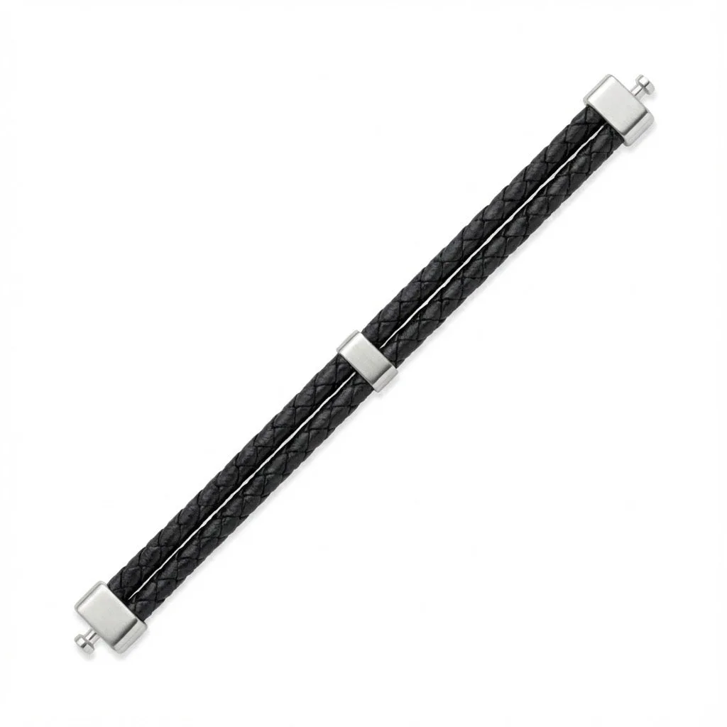 Dual Italian Weaved Calf Bracelet (Classic Colours), view 2 – Viktor Alexander