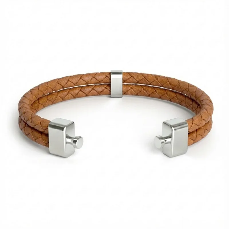 Dual Italian Weaved Calf Bracelet (Pastel Colours)