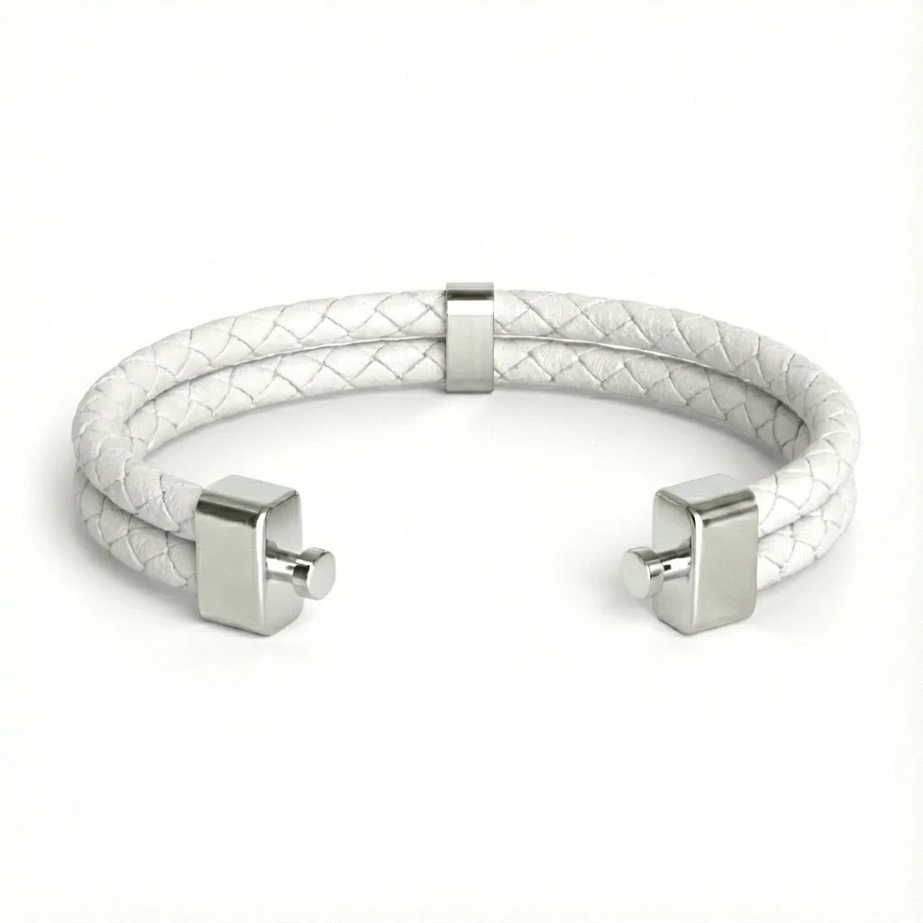 Dual Italian Weaved Calf Bracelet (Pastel Colours), view 3 – Viktor Alexander
