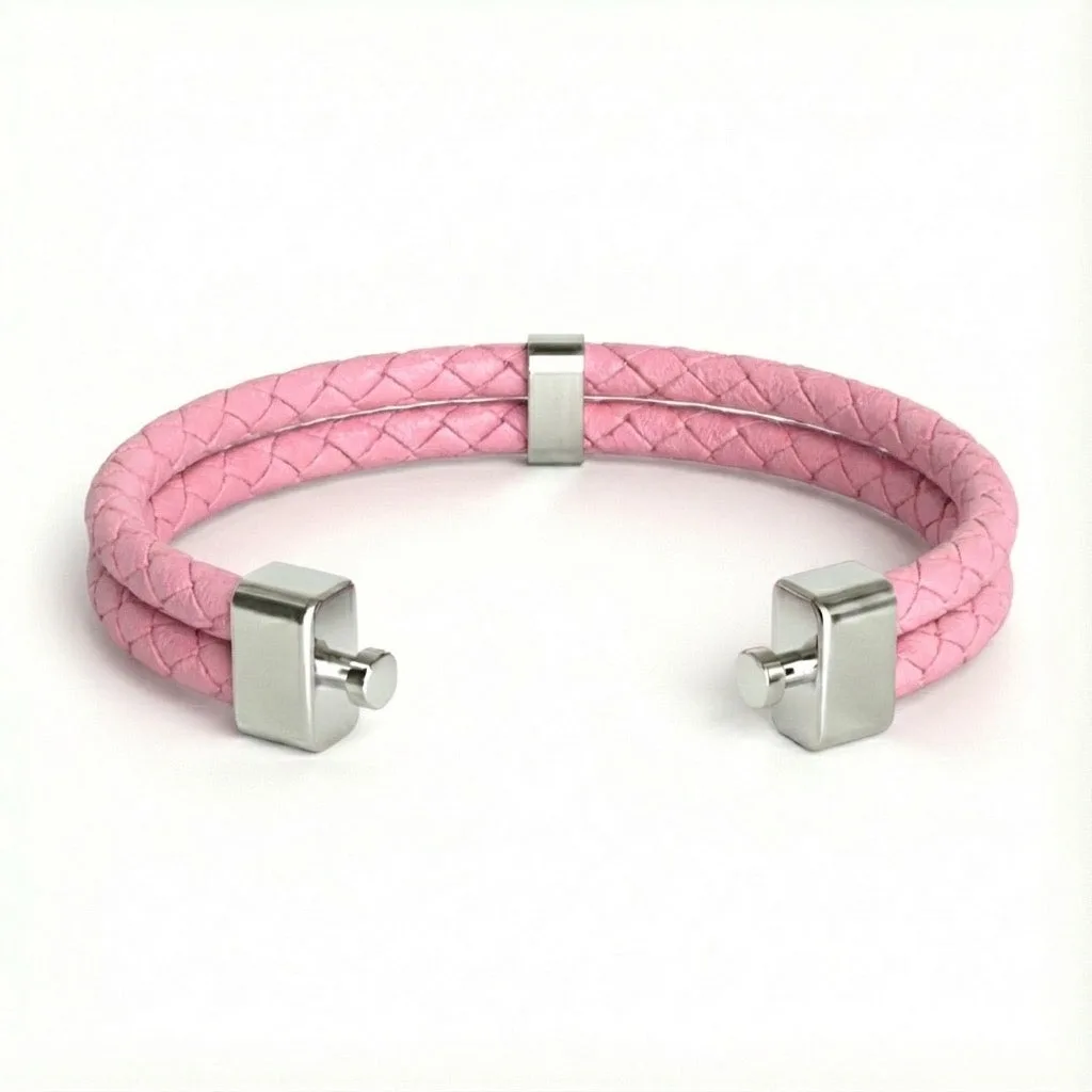 Dual Italian Weaved Calf Bracelet (Pastel Colours), view 9 – Viktor Alexander