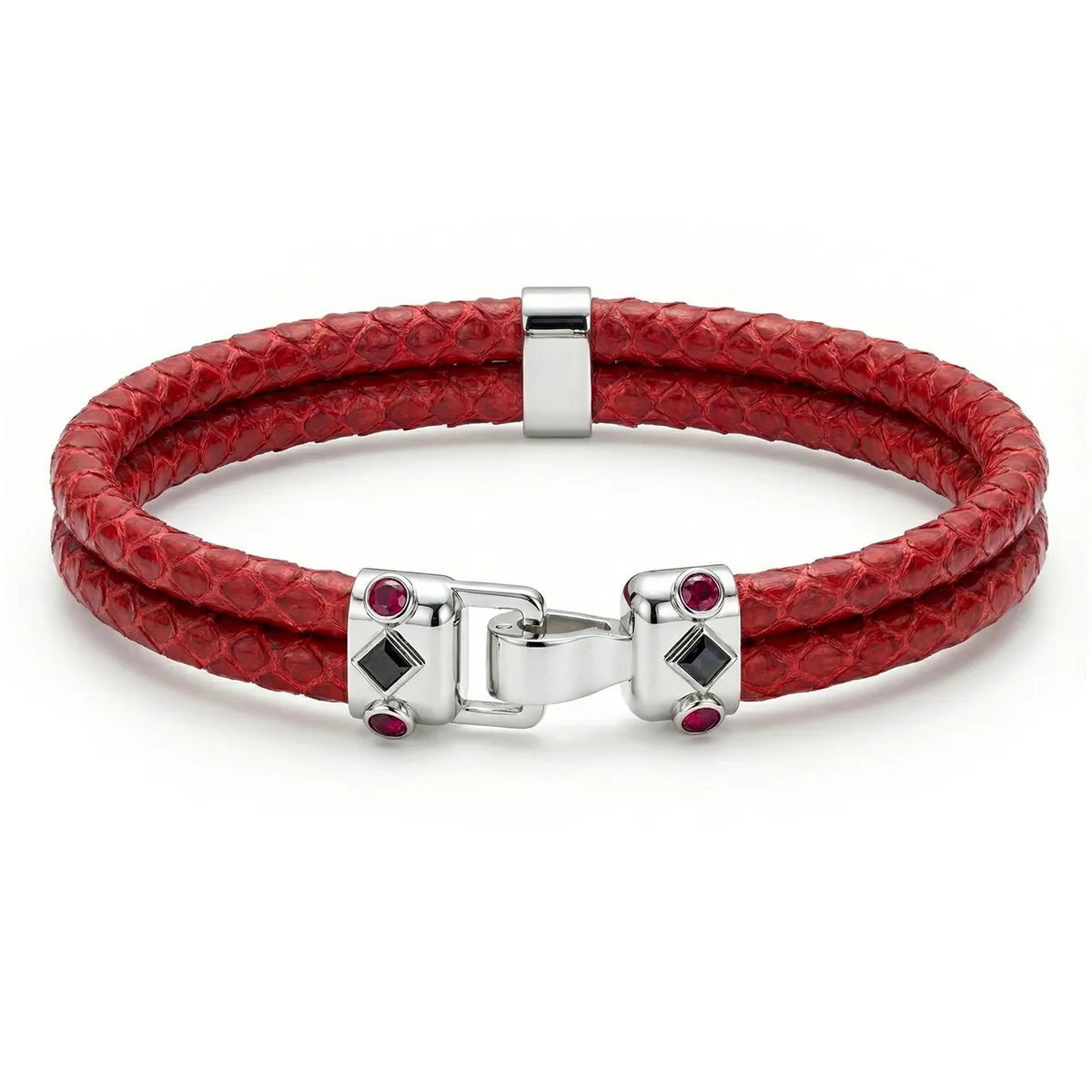 Duma 925 Silver Rubies with 4mm Red Python Leather – Viktor Alexander
