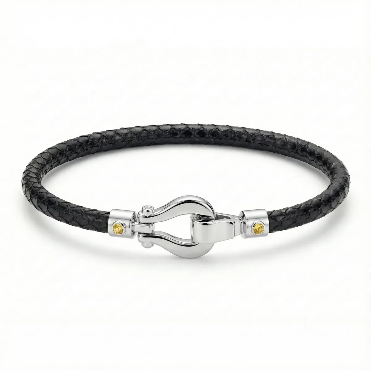 Duma HS 925 Silver Fancy Sapphire with Python Bracelet, view 3 – Viktor Alexander