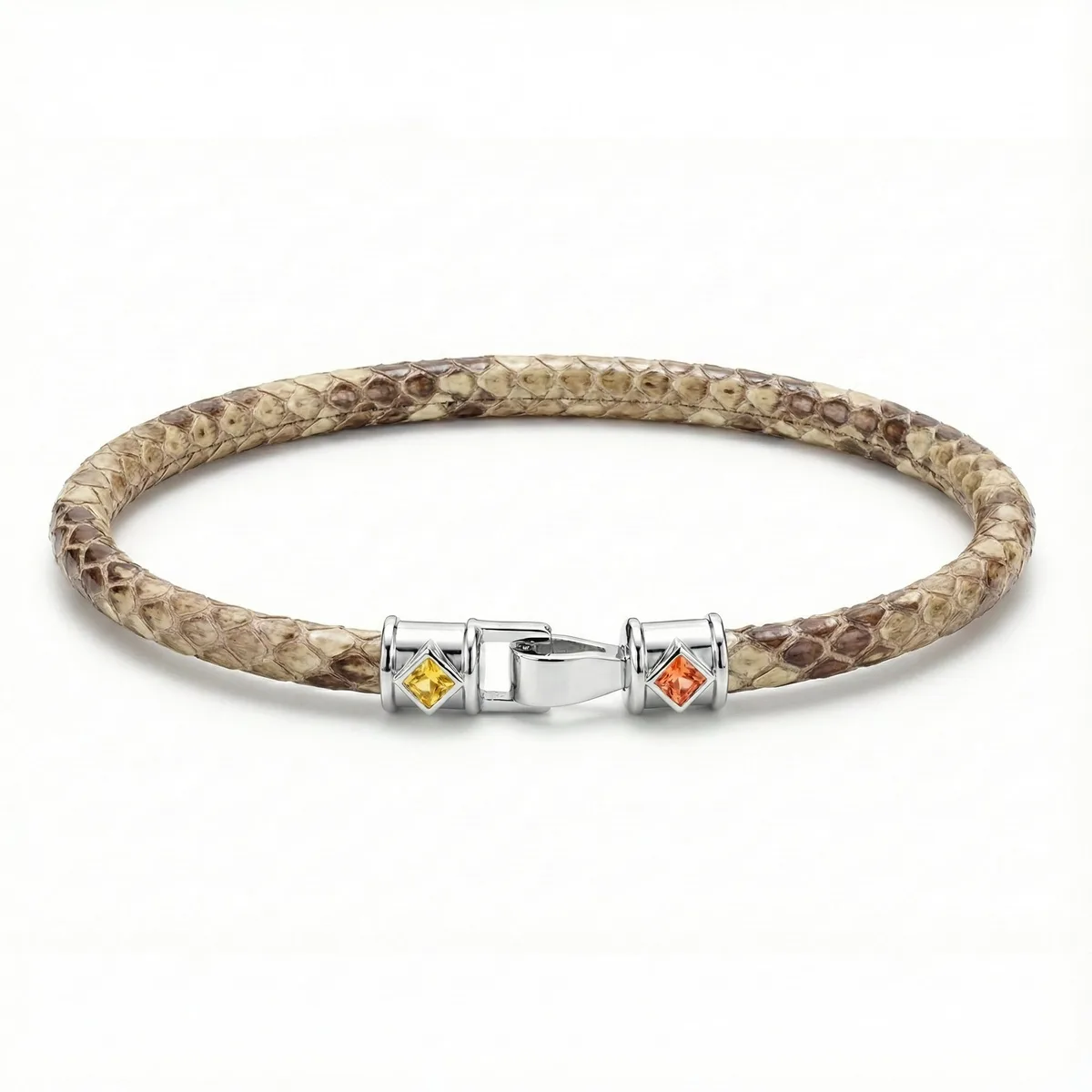 Duma S 925 Silver Fancy Sapphire with Python Bracelet, view 3 – Viktor Alexander
