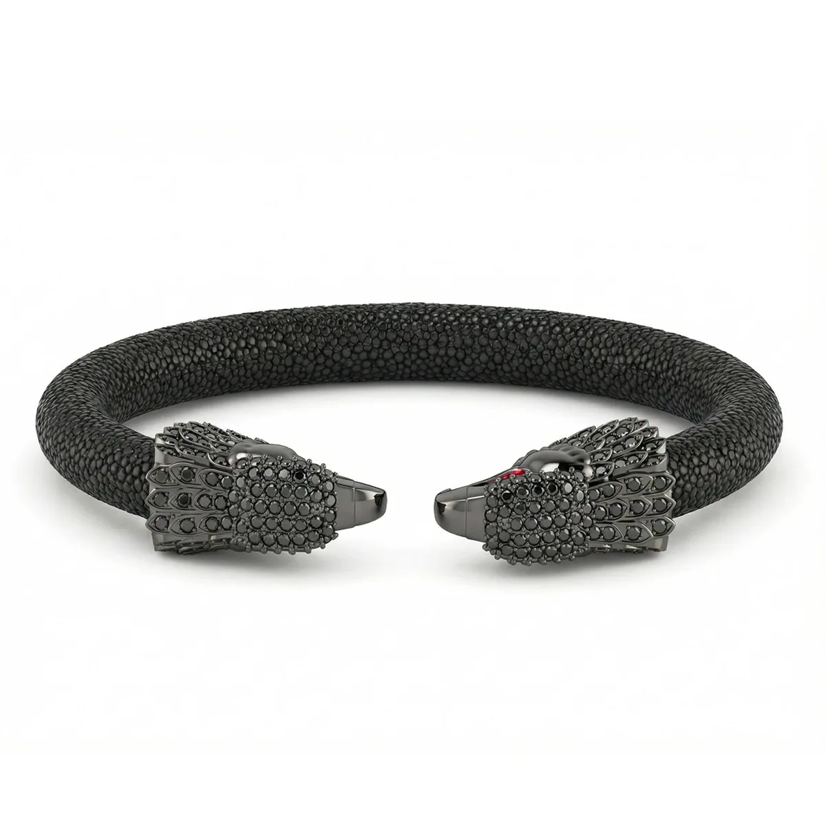 Eagle 925 Black Spinel & Ruby Stingray Bracelet, view 2 – Viktor Alexander