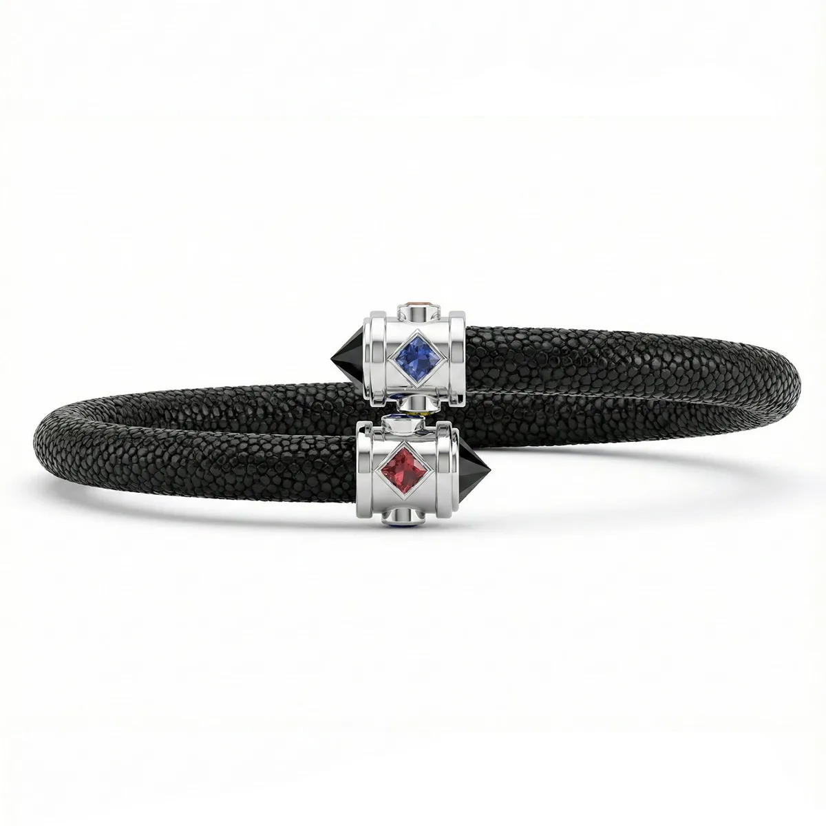 Eternity 925 Black Spinel & Fancy Sapphire Stingray Bracelet, view 2 – Viktor Alexander