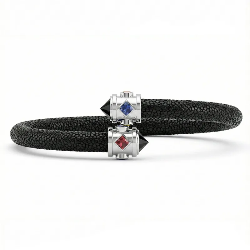 Eternity 925 Black Spinel & Fancy Sapphire Stingray Bracelet