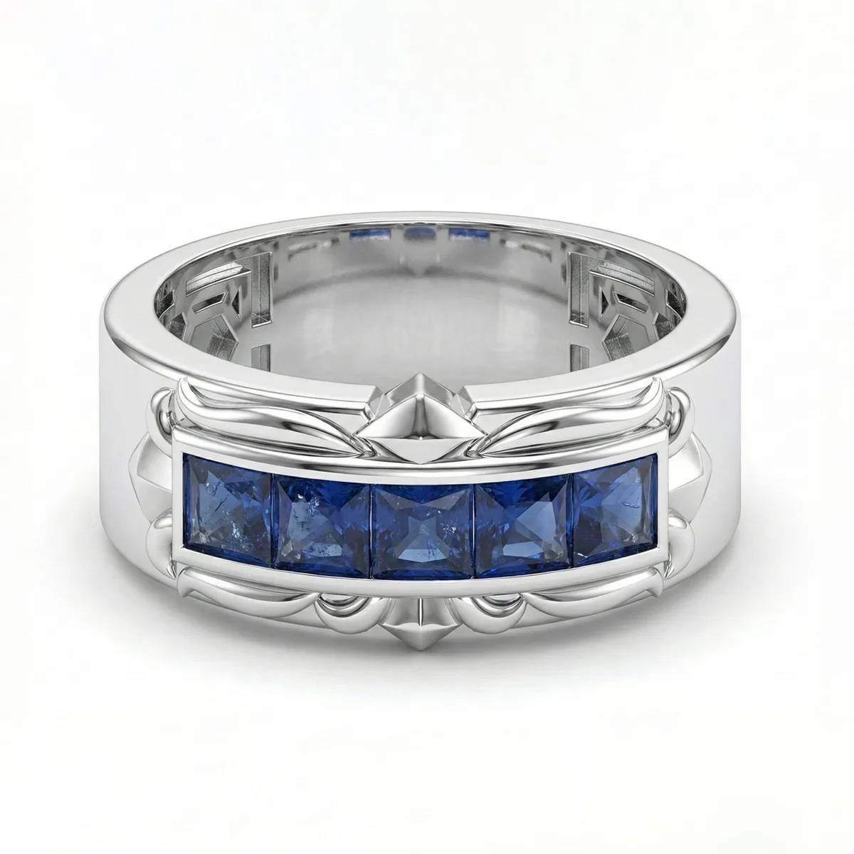 FDF01 Blue Sapphire Platinum PT950 Unisex Ring – Viktor Alexander
