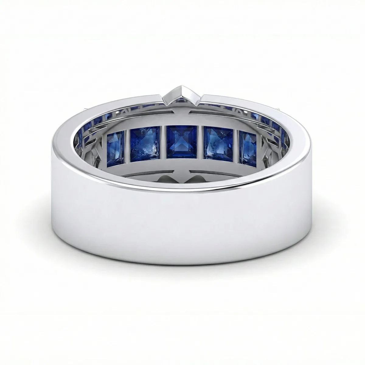 FDF01 Blue Sapphire Platinum PT950 Unisex Ring, view 2 – Viktor Alexander
