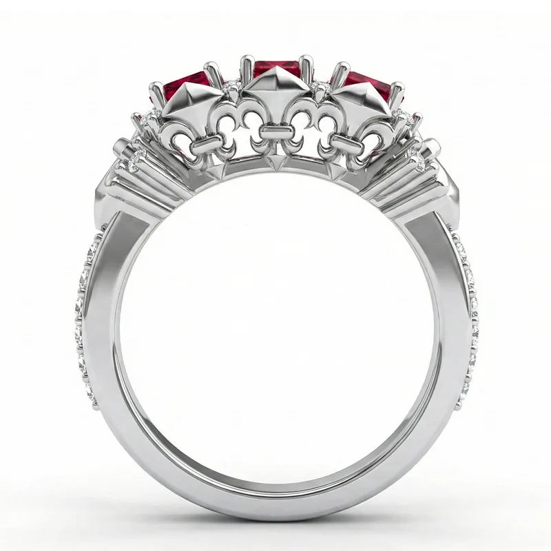FDF010 Platinum Ruby PT950 Ladies Ring