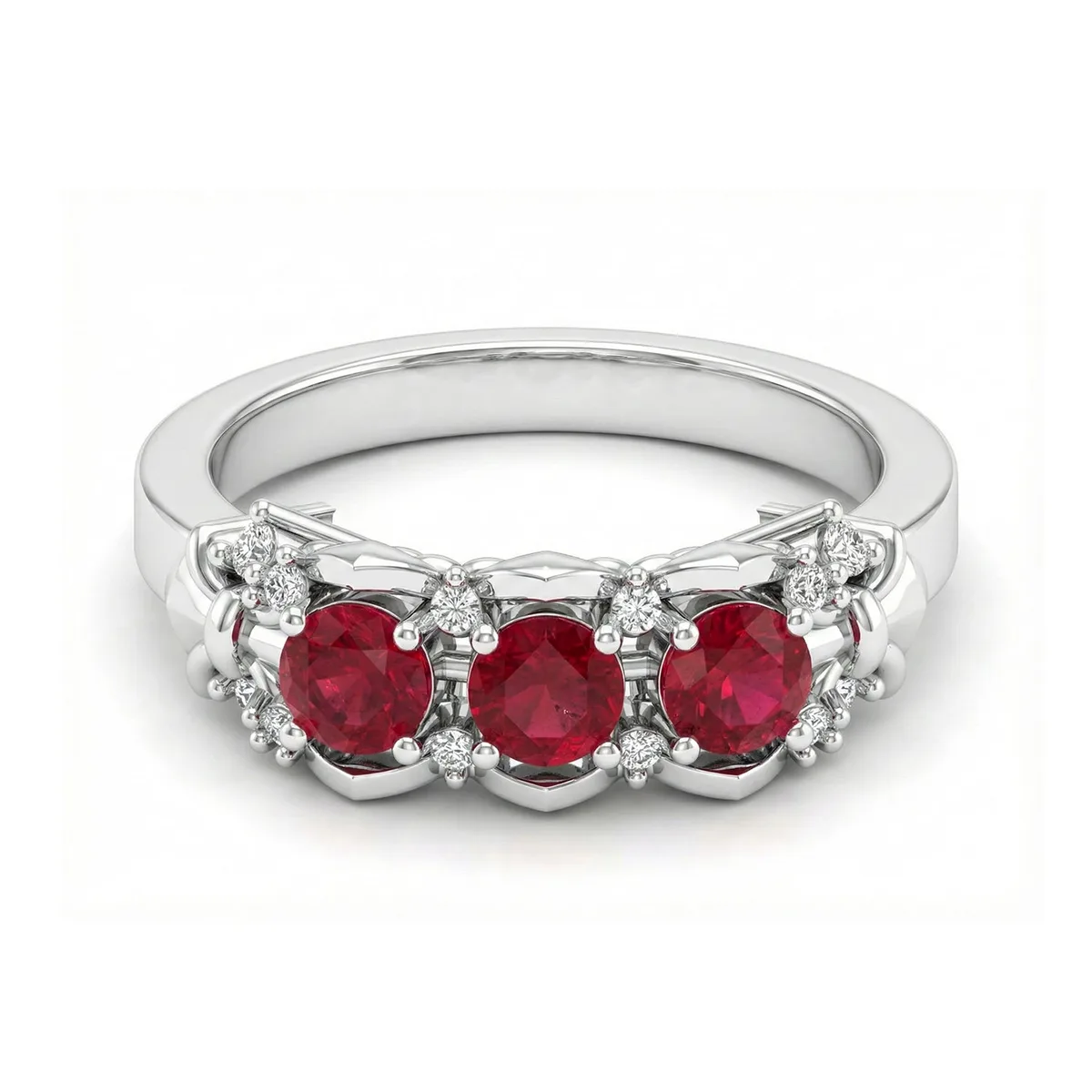 FDF010 Platinum Ruby PT950 Ladies Ring, view 2 – Viktor Alexander