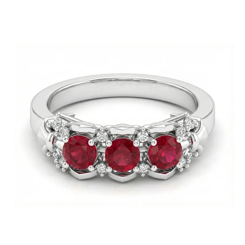 FDF010 Platinum Ruby PT950 Ladies Ring