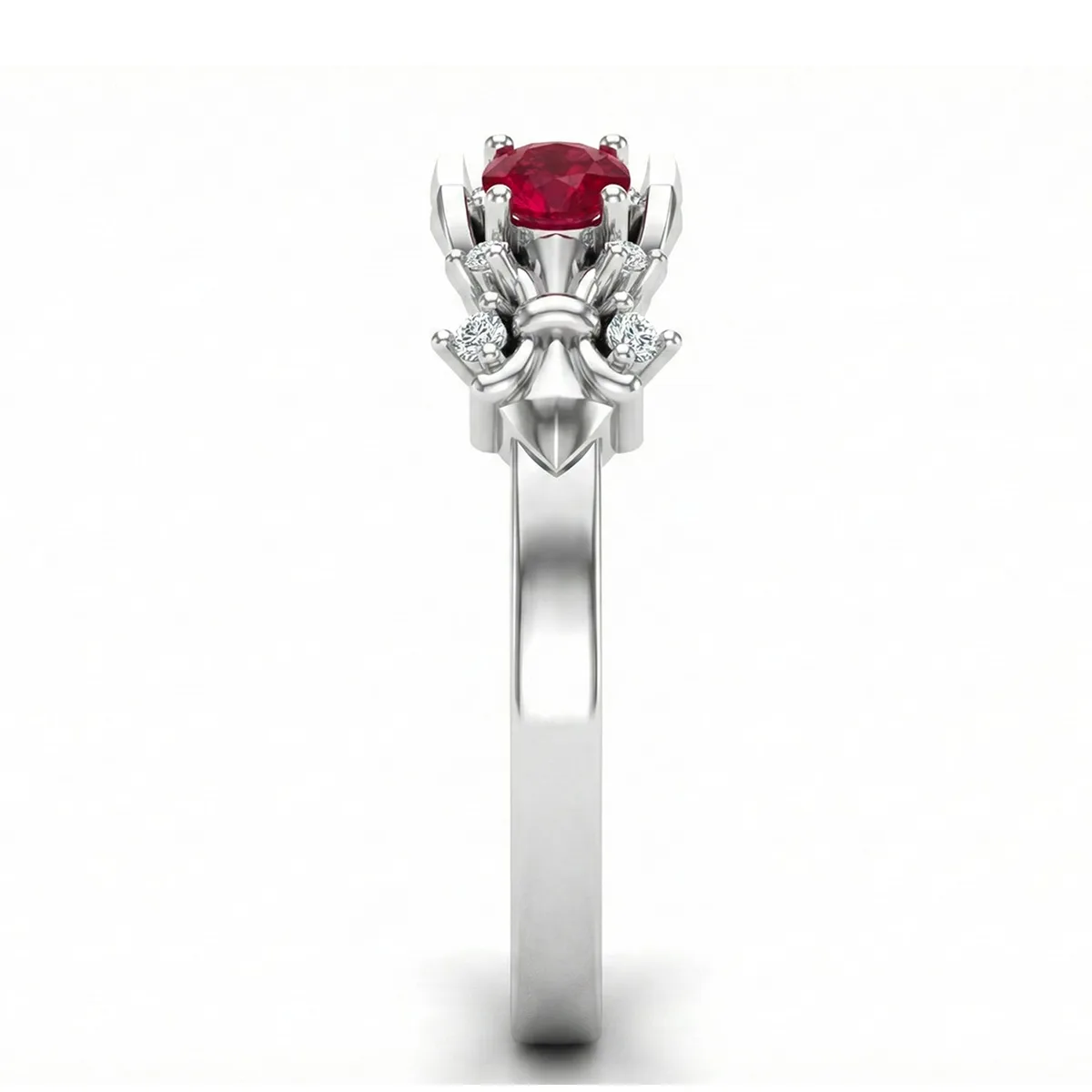 FDF010 Platinum Ruby PT950 Ladies Ring, view 4 – Viktor Alexander