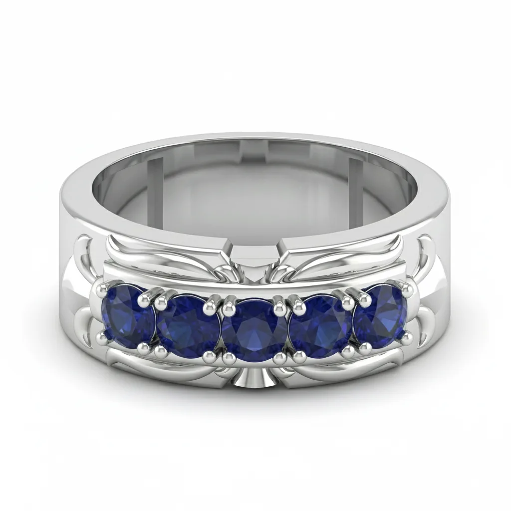 FDF02 Blue Sapphire Platinum PT950 Unisex Ring – Viktor Alexander
