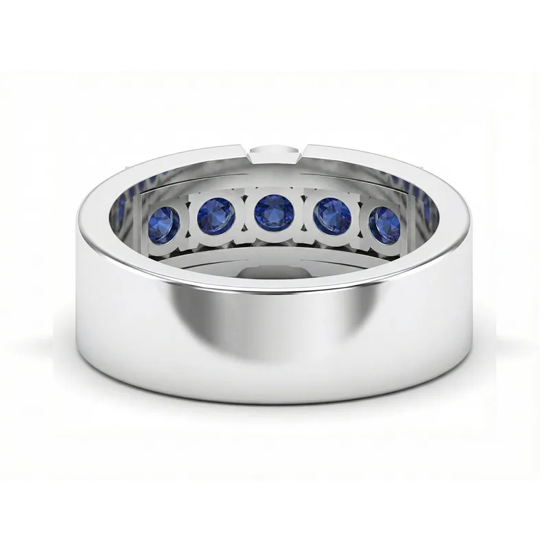 FDF02 Blue Sapphire Platinum PT950 Unisex Ring