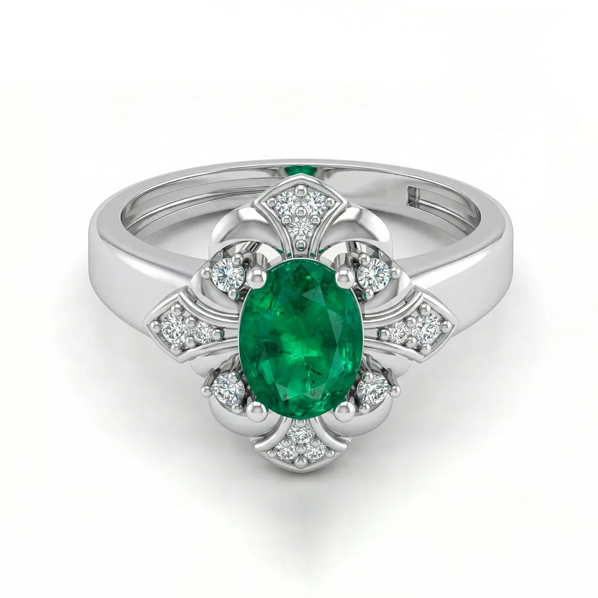 FDF06 Platinum Oval Emerald PT950 Unisex Ring – Viktor Alexander
