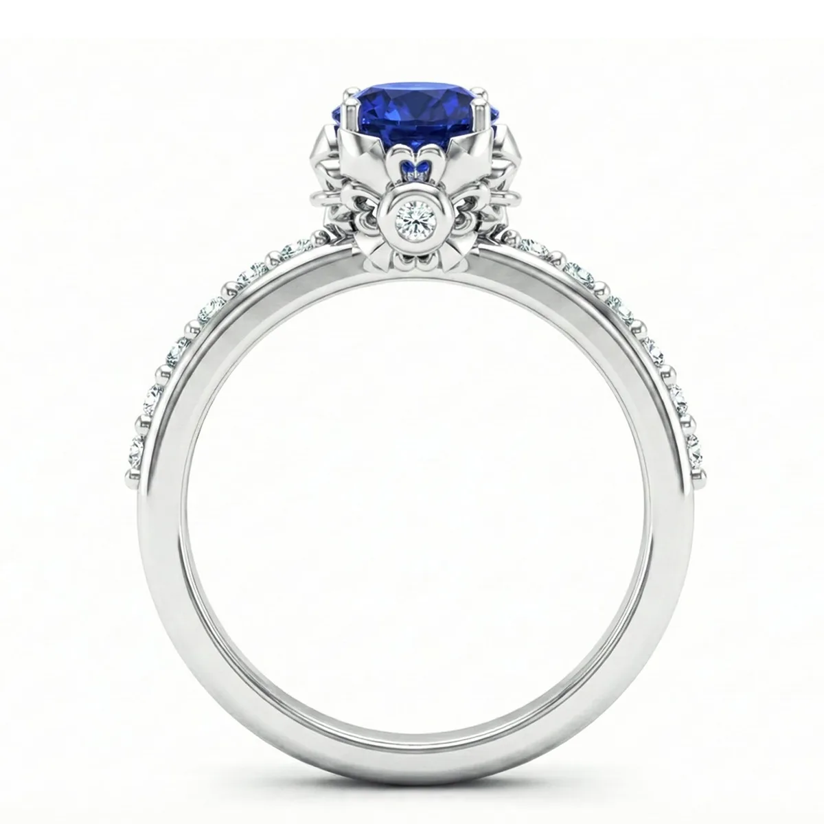 FDF08 Platinum Oval Blue Sapphire PT950 Ladies Ring – Viktor Alexander