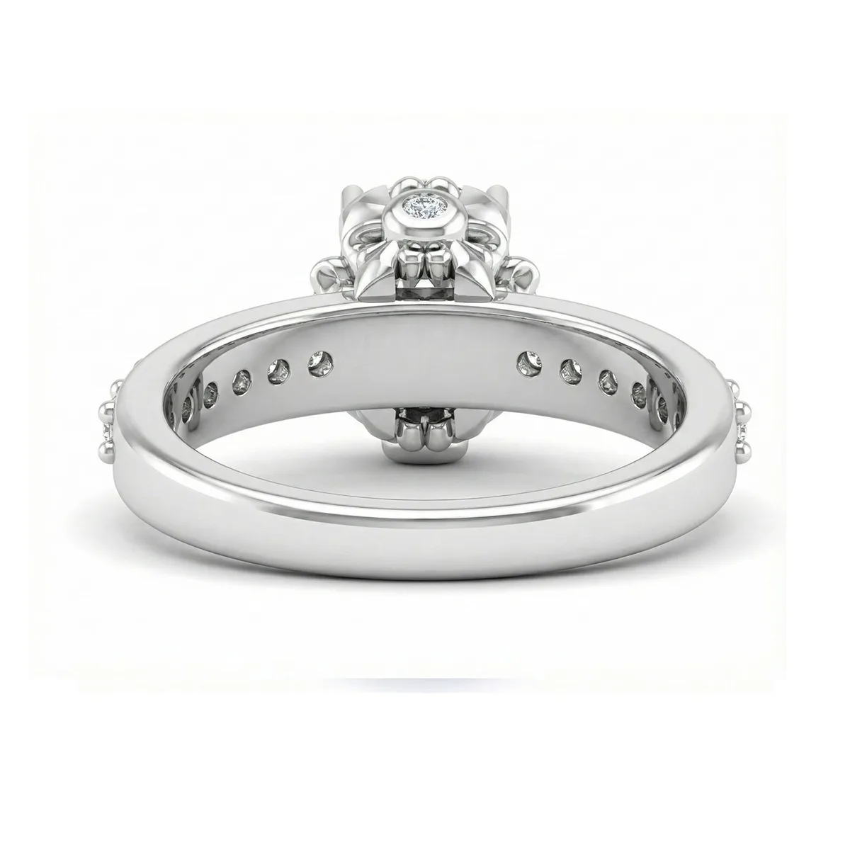 FDF08 Platinum Oval Blue Sapphire PT950 Ladies Ring, view 3 – Viktor Alexander