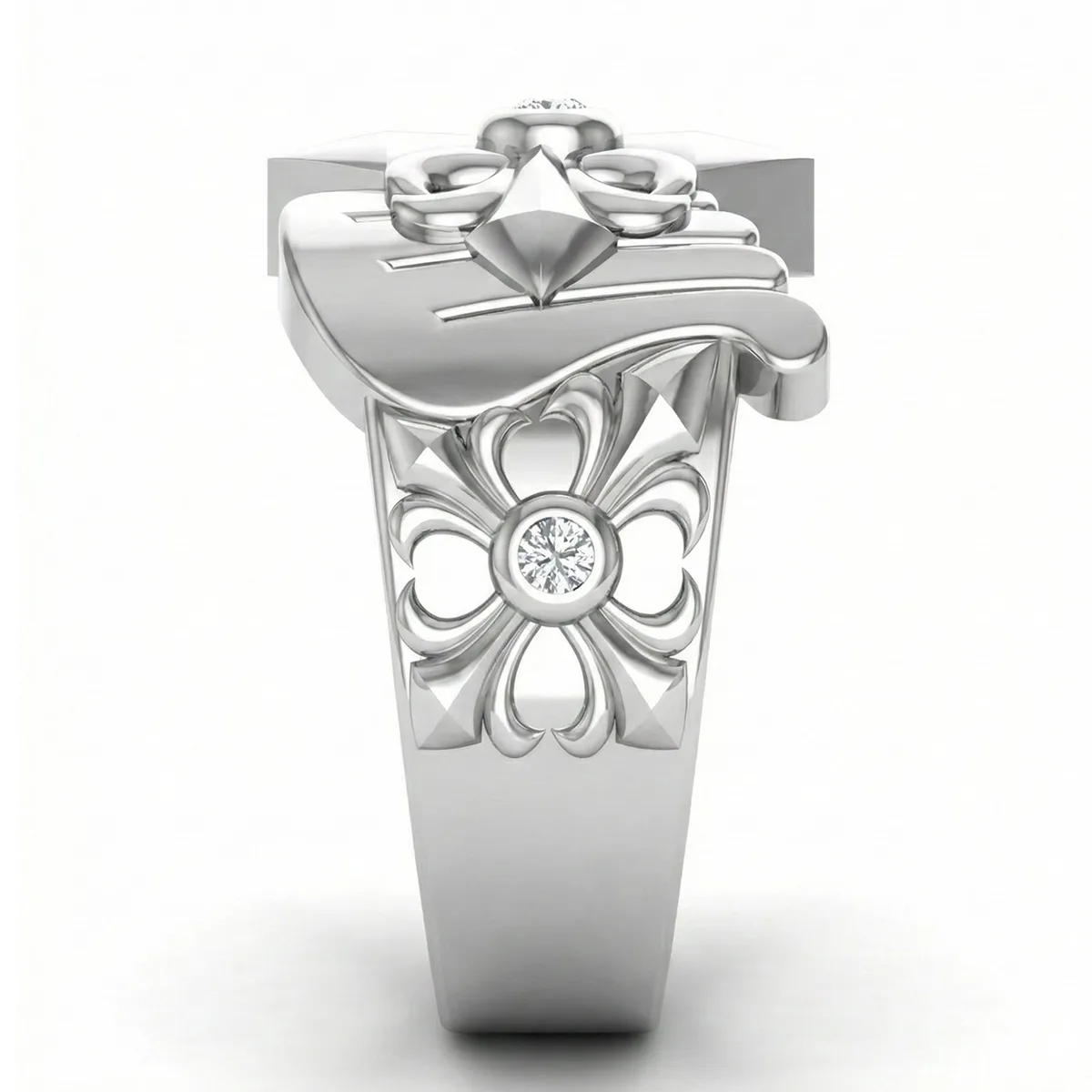 FDL01 Angel Wings Platinum PT950 Men’s Ring, view 4 – Viktor Alexander
