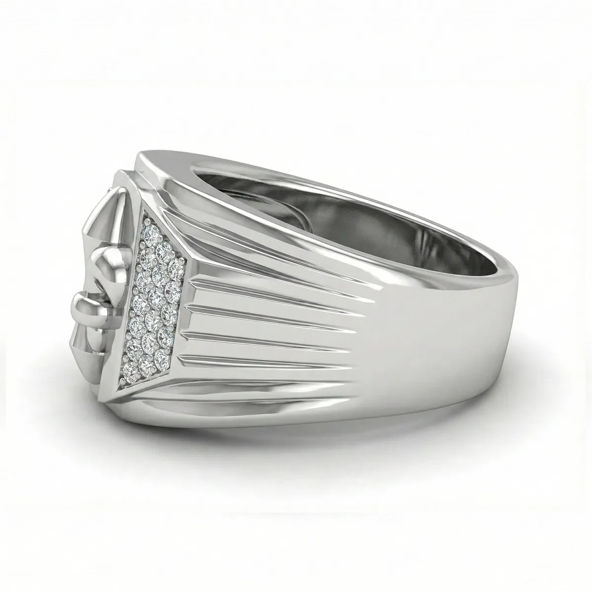 FDL01 Fleur de Lis Platinum PT950 Men’s Ring, view 3 – Viktor Alexander