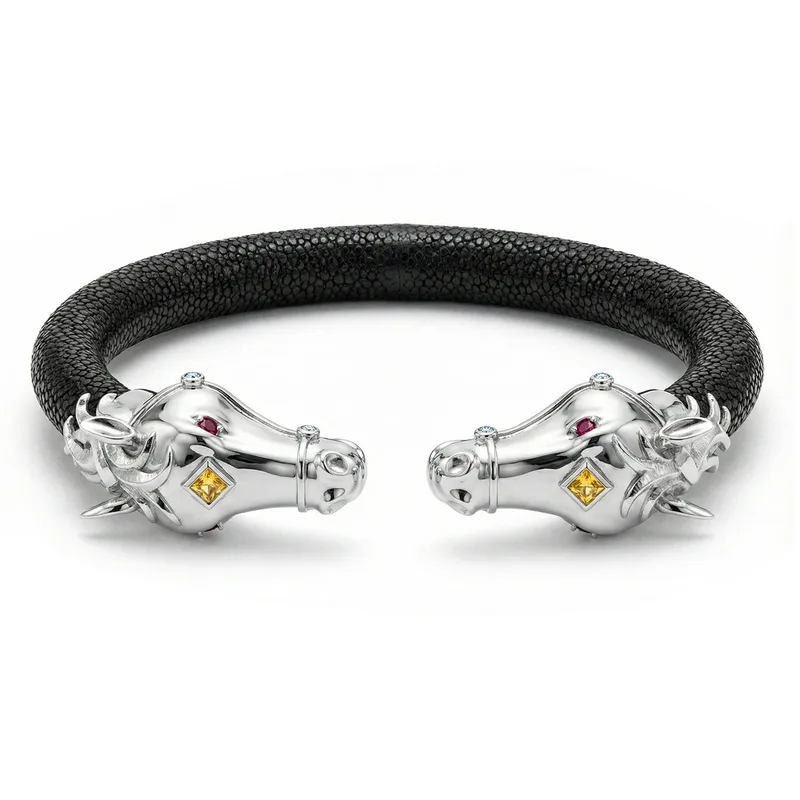 Caval 925 Yellow Sapphire & Ruby Stingray Bracelet