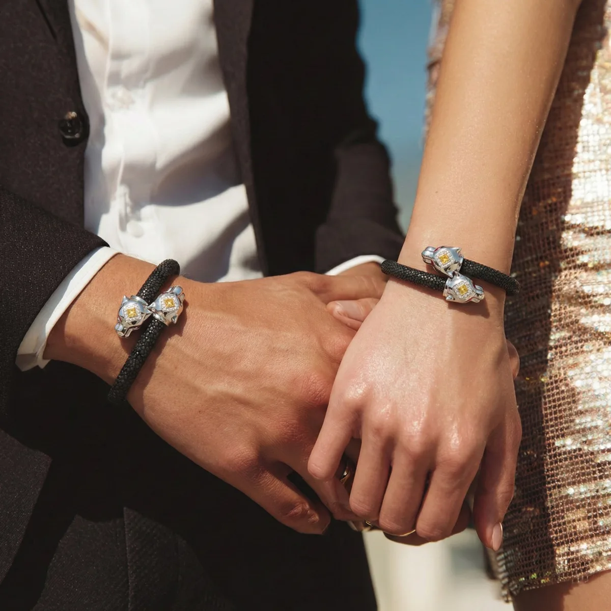 Imperial Jaguar X 925 Black Spinel Eternity X Stingray Bracelet, view 6 – Viktor Alexander
