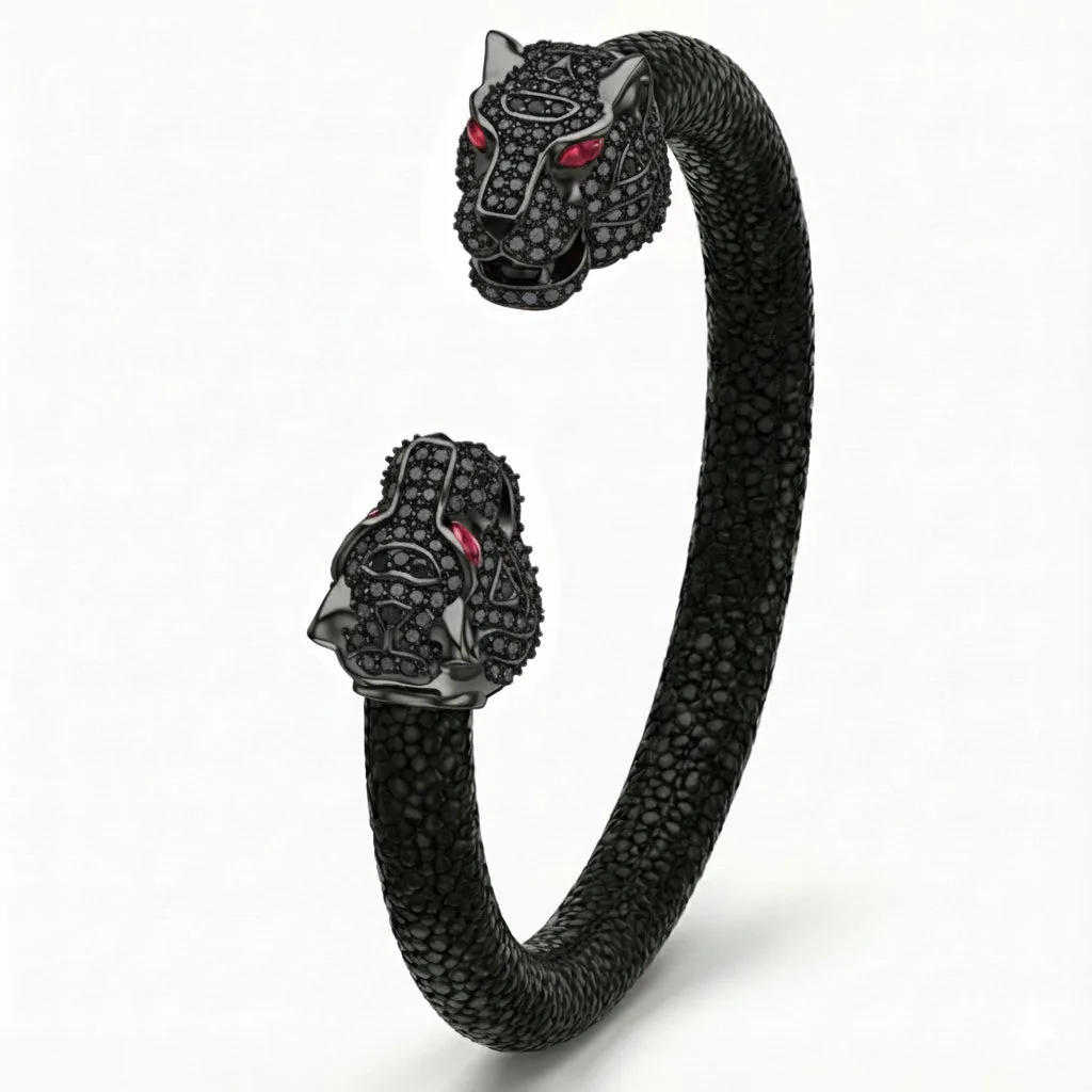 Imperial Tiger 925 Black Spinel & Ruby Stingray Bracelet – Viktor Alexander