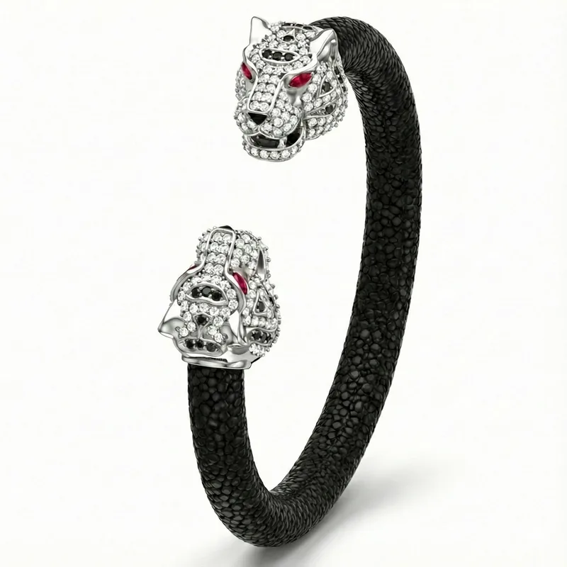 Imperial Tiger 925 White Sapphire & Ruby Stingray Bracelet