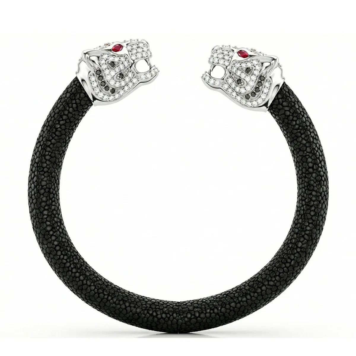 Imperial Tiger 925 White Sapphire & Ruby Stingray Bracelet, view 3 – Viktor Alexander