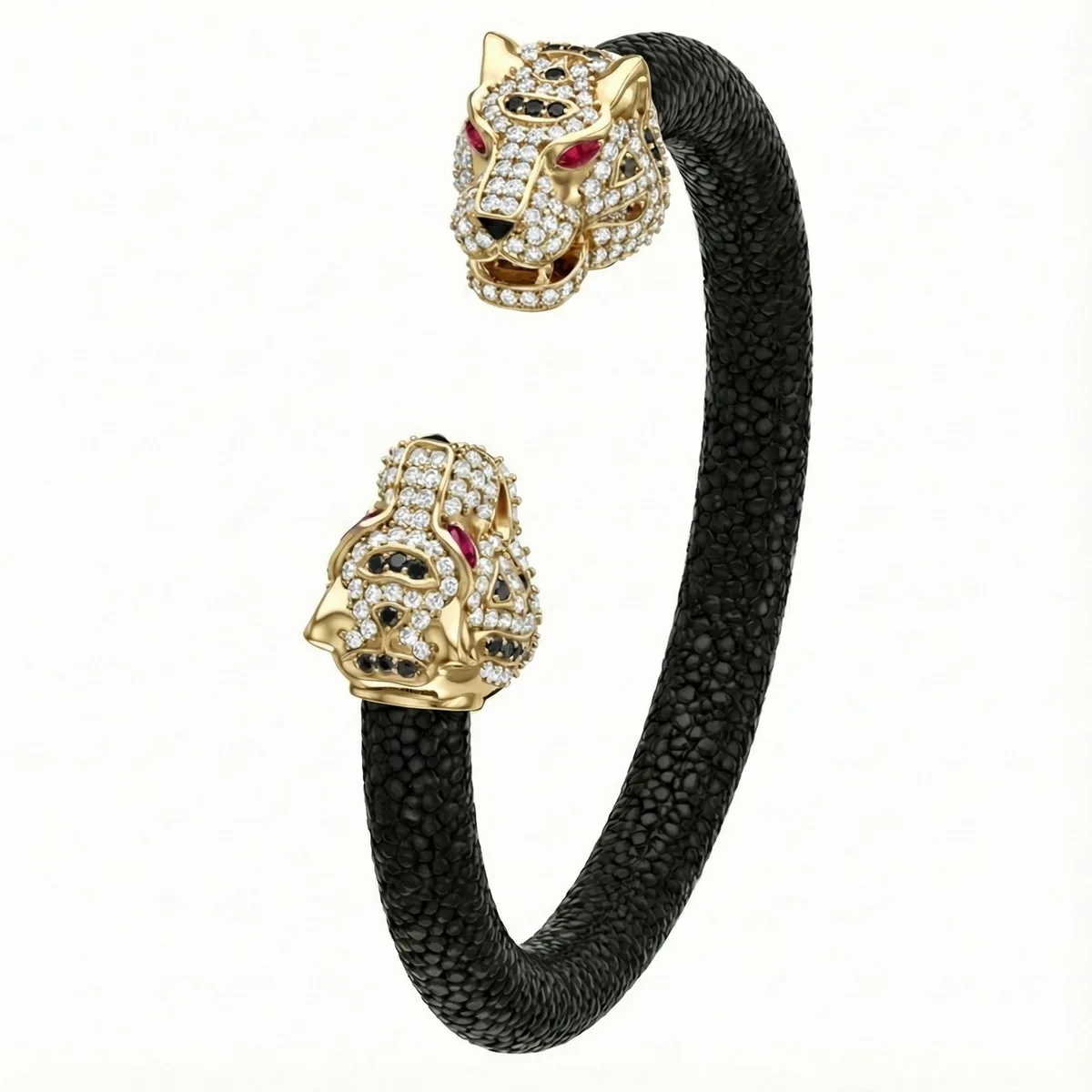 Imperial Tiger 925 White Sapphire & Ruby Stingray Bracelet, view 5 – Viktor Alexander