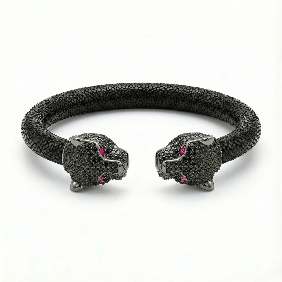 Jaguar 925 Black Spinel & Ruby Stingray Bracelet, view 2 – Viktor Alexander