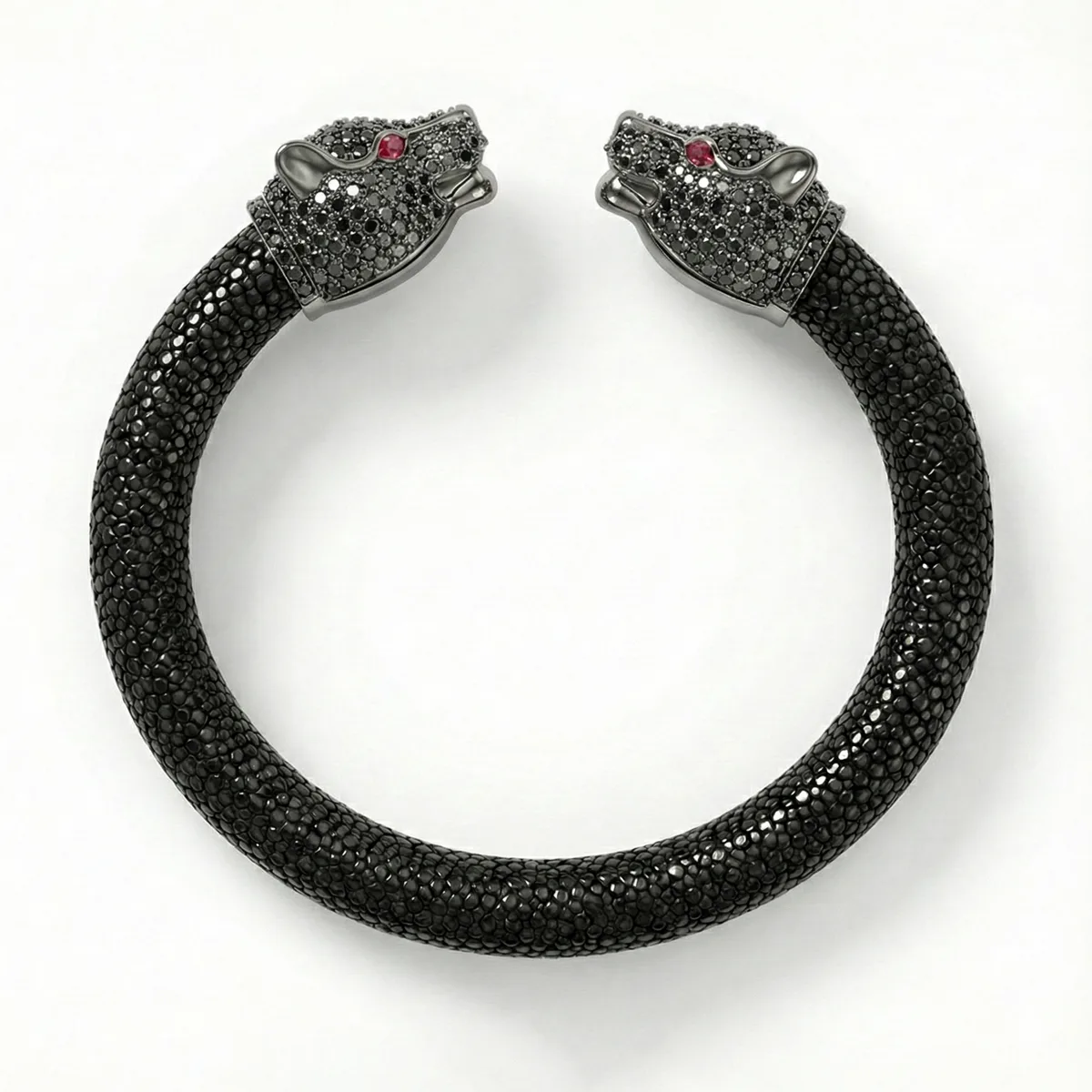 Jaguar 925 Black Spinel & Ruby Stingray Bracelet, view 3 – Viktor Alexander