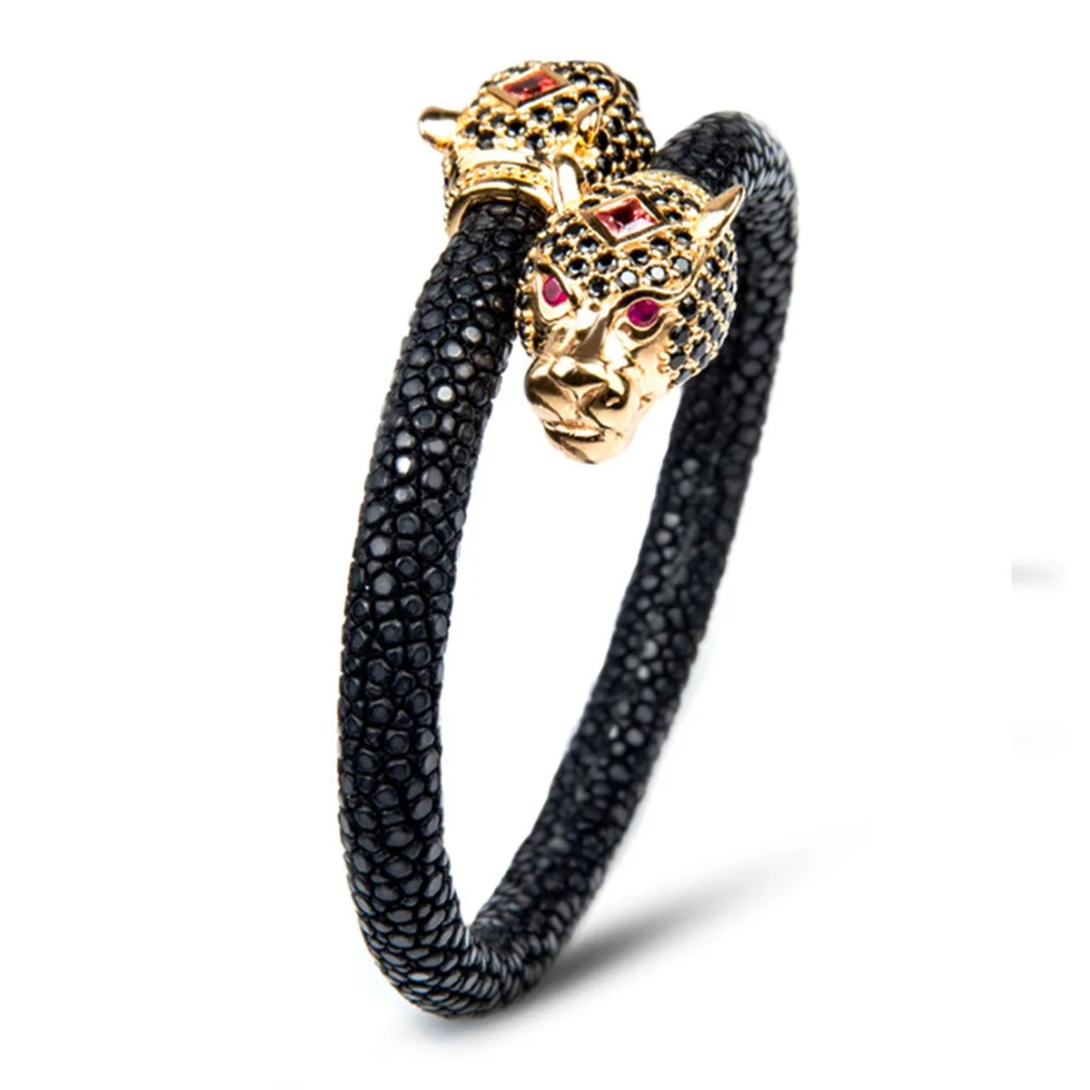 Jaguar X Pave 925 White Sapphire & Ruby Stingray Bracelet White Gold – Viktor Alexander