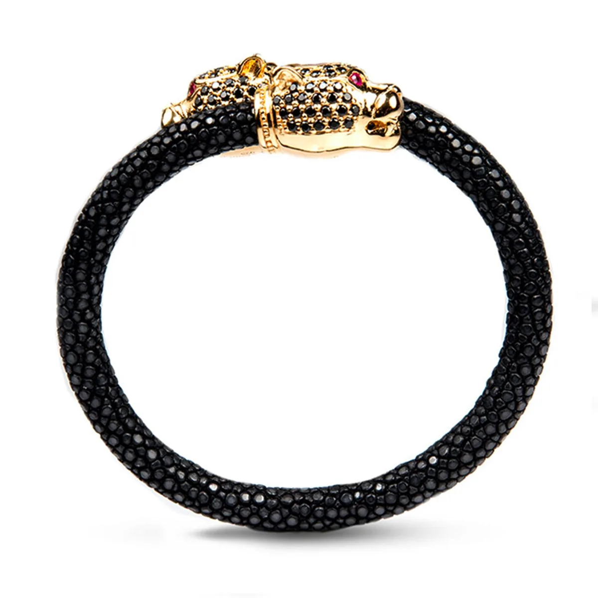 Jaguar X Pave 925 White Sapphire & Ruby Stingray Bracelet, view 3 – Viktor Alexander