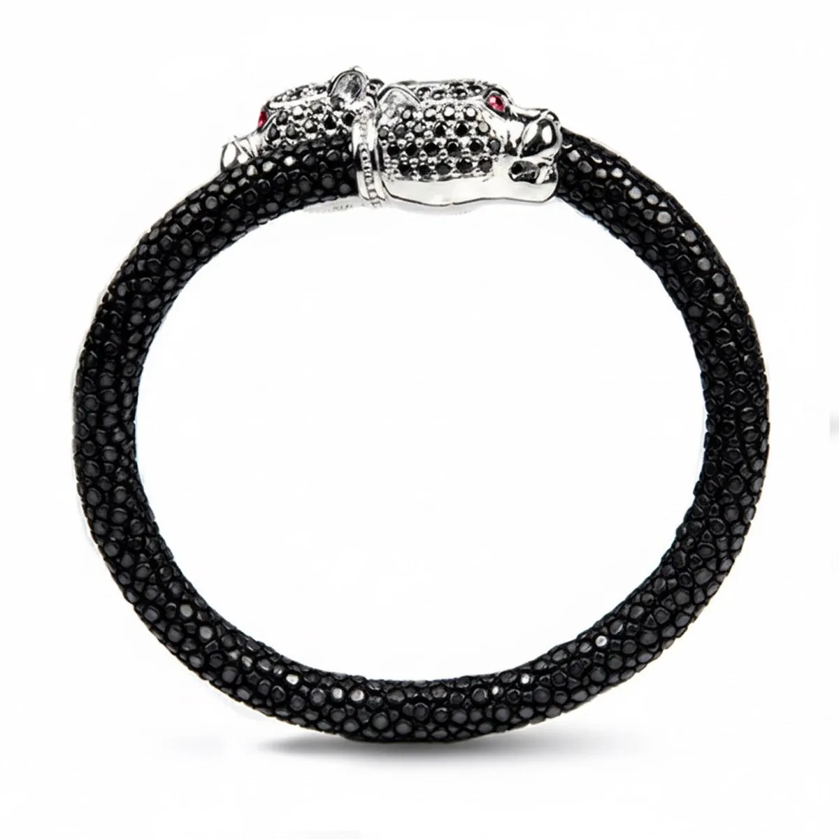 Jaguar X Pave 925 White Sapphire & Ruby Stingray Bracelet, view 7 – Viktor Alexander