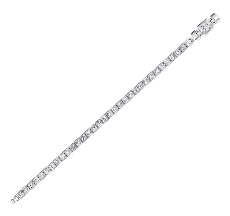 Jubilee 1 carat Princess Cut Diamond with 3mm Eternity Diamond Bracelet in 18 carat White Gold