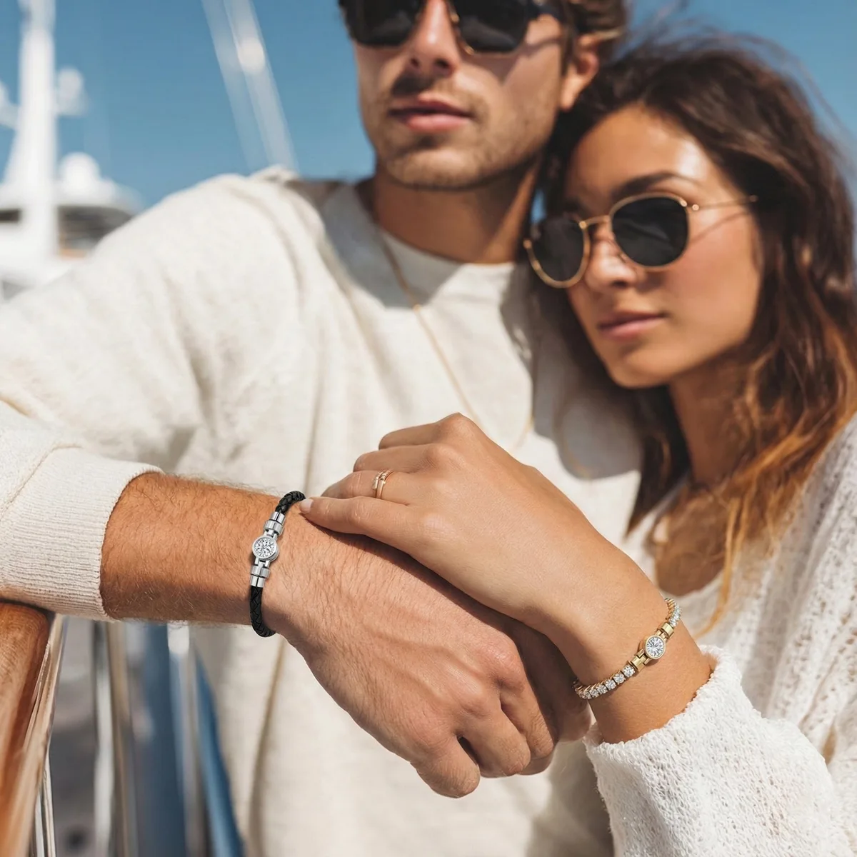 Jubilee 1 carat Round Brilliant Diamond with 3mm Eternity Diamond Bracelet in 18 carat White Gold, view 3 – Viktor Alexander
