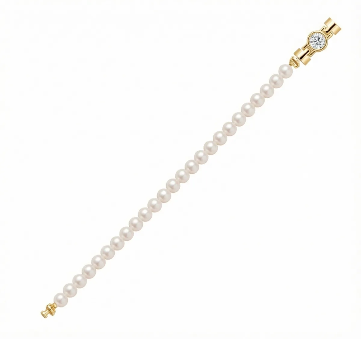 Jubilee 1 carat Round Brilliant Diamond with Natural 6mm Pearls in 18 carat Gold, view 4 – Viktor Alexander