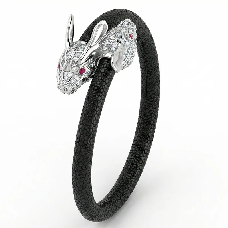 Lepus X 925 White Sapphire Eternity X Stingray Bracelet