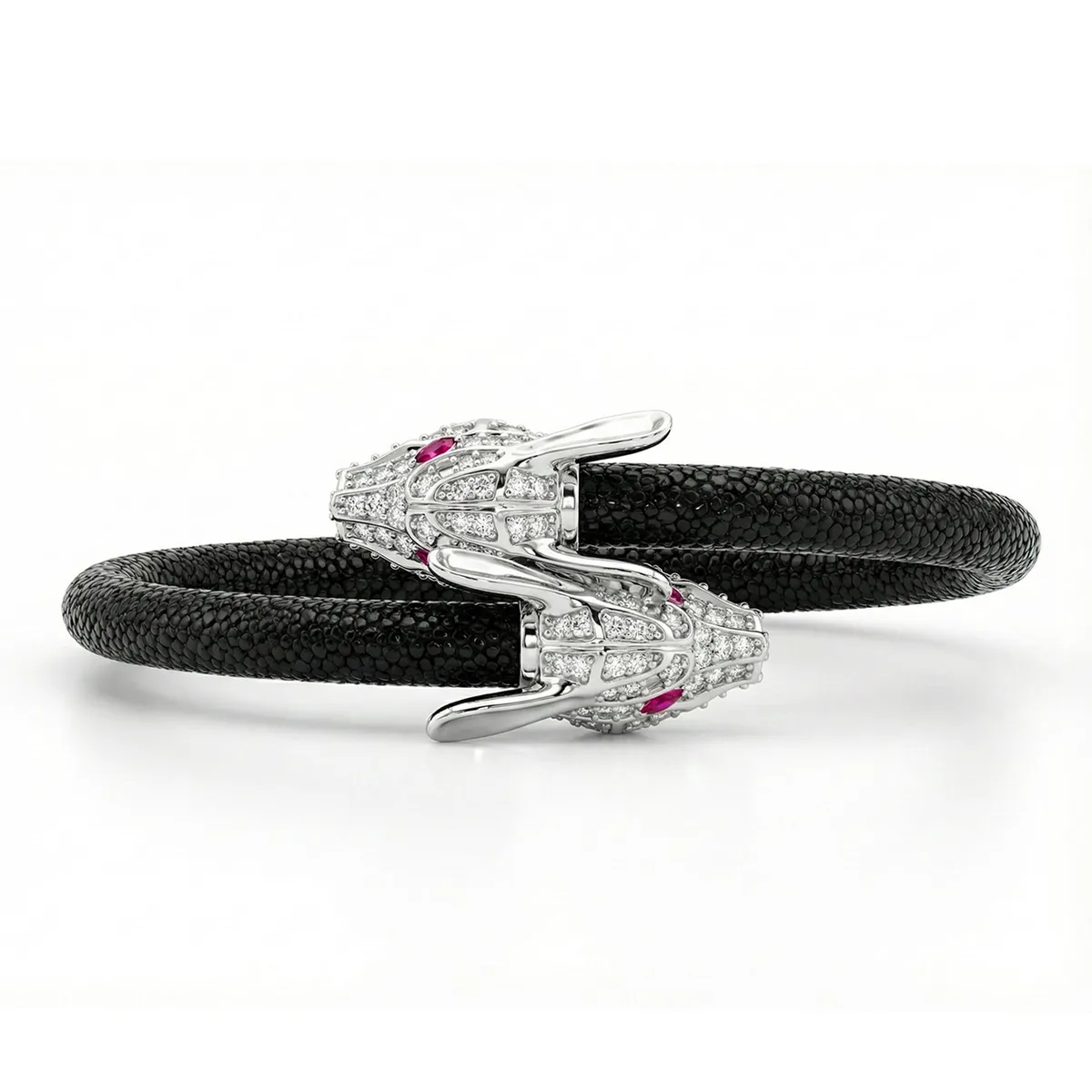 Lepus X 925 White Sapphire Eternity X Stingray Bracelet, view 2 – Viktor Alexander