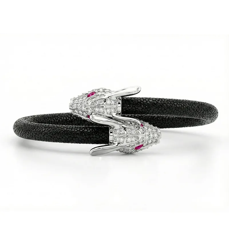 Lepus X 925 White Sapphire Eternity X Stingray Bracelet