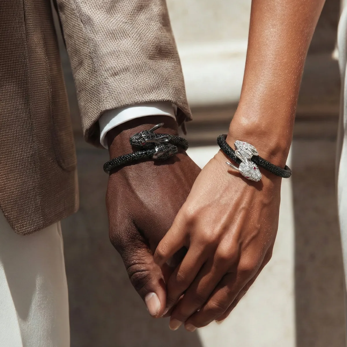 Lepus X 925 White Sapphire Eternity X Stingray Bracelet, view 4 – Viktor Alexander